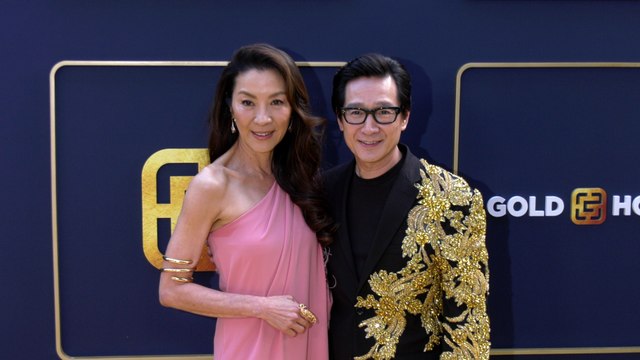 Michelle Yeoh and Ke Huy Quan Gold House's First Annual Gold Gala Gold Carpet Fashion