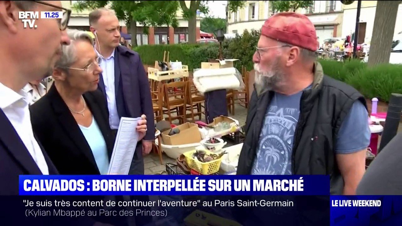 Calvados: Élisabeth Borne interpellée sur un marché