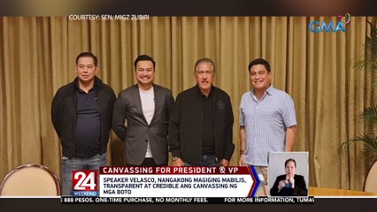Speaker Velasco, nangakong magiging mabilis, transparent at credible ang canvassing ng mga boto | 24 Oras Weekend