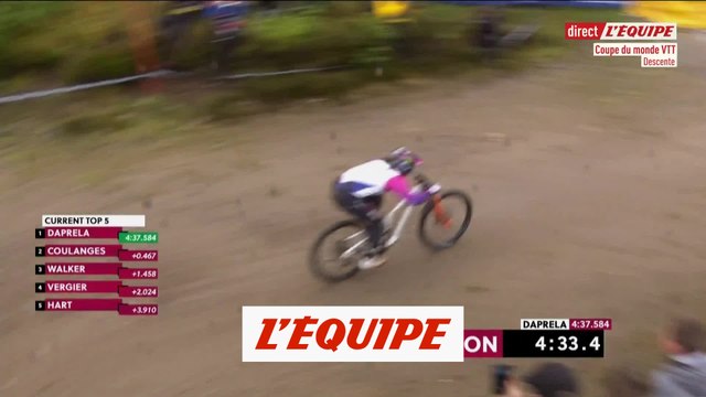 A. Pierron en patron dans la descente de Fort William - VTT - CM (H)