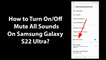 How to Turn On/Off Mute All Sounds On Samsung Galaxy S22 Ultra?