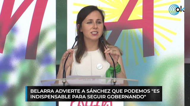 Belarra advierte a Sánchez que Podemos es indispensable para seguir gobernando
