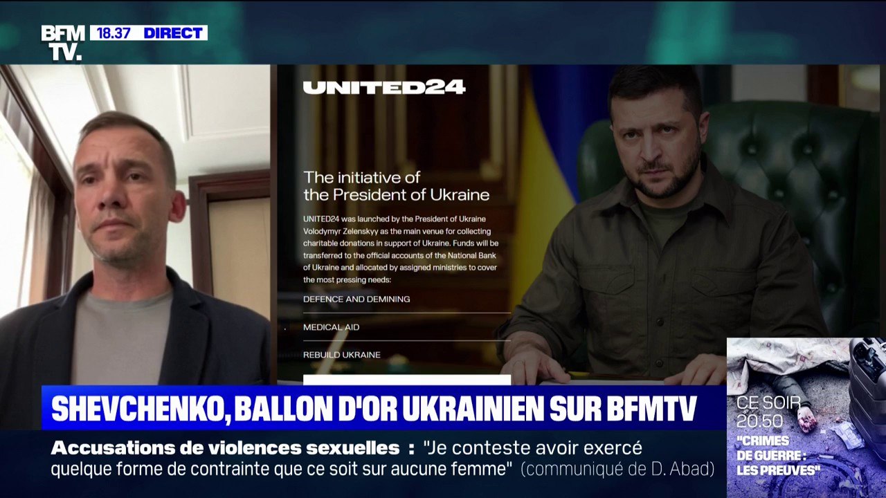 Reconstruction de l'Ukraine: "Nous avons récolté 36 millions", annonce Andriy Shevchenko