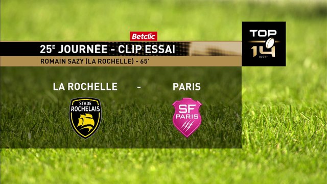 TOP 14 - Essai de Romain SAZY (SR) - Stade Rochelais - Stade Français Paris - Saison 2021/2022
