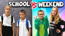 MORNING ROUTINE!!! SCHOOL DAY vs WEEKEND - SIS vs BRO