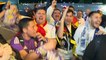 Les fans du Real Madrid célèbrent la victoire en Ligue des champions