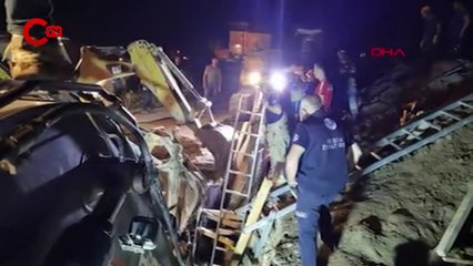 Göçük altında kalan işçi 8 saatlik çalışma sonucu kurtarıldı