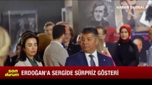 Cumhurbaşkanı Recep Tayyip Erdoğan'a sergide sürpriz gösteri