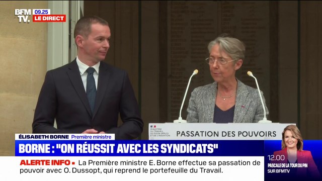 Passation de pouvoir au ministère du Travail: Élisabeth Borne se dit fière de quitter ce ministère alors que le plein emploi est à portée de main