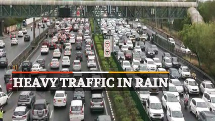 Heavy Traffic Jam In Gurugram Following Downpour