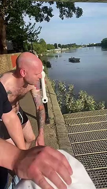 WATCH: Leeds United fan shatters heel jumping into River Thames to celebrate Premier League survival