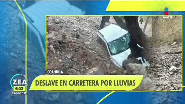Deslave en carretera por lluvias