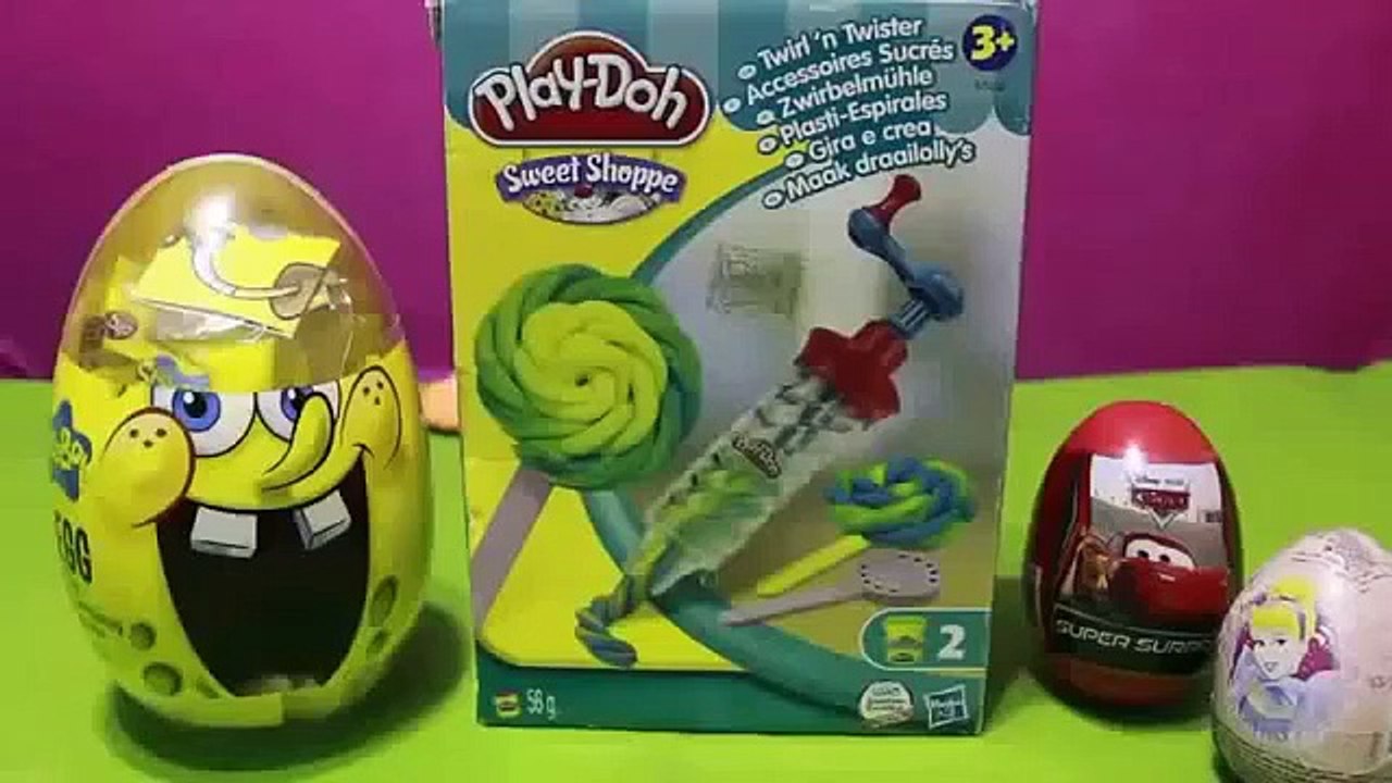 20 Surprise Egg Disney Cars Barbie Princess Frozen Kinder Surprise HELLO KITTY Eggs toys Pixar