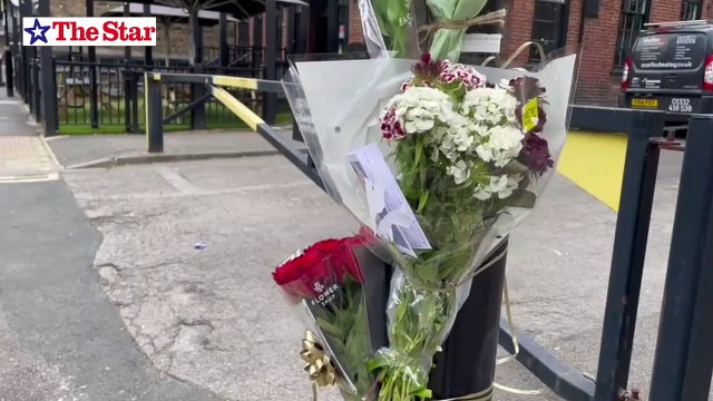 Floral tributes at the scene of a fatal on Ecclesall Road over the weekend