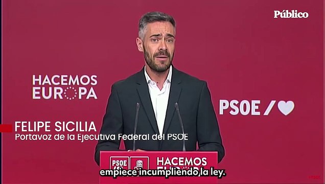 El PSOE, sobre la candidatura de Olona: Es muy triste que empiece incumpliendo la ley