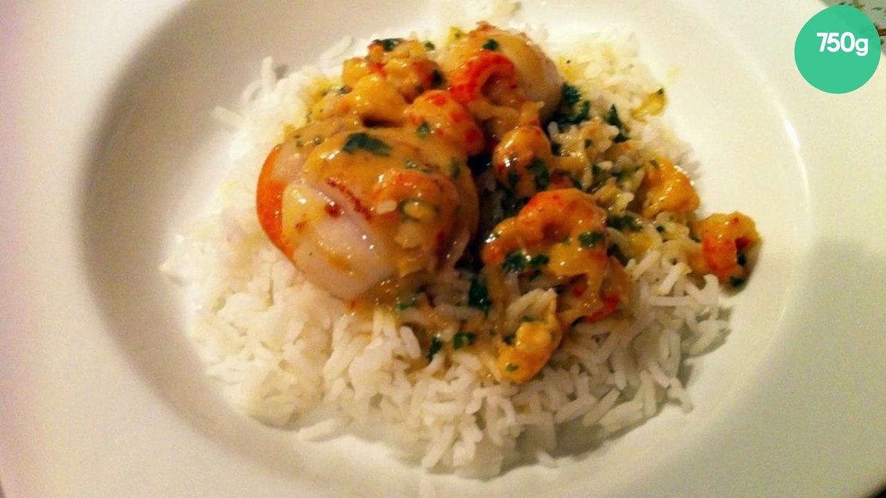 Fruits de mer parfumés sur son lit de riz