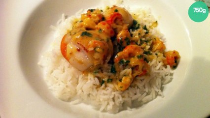 Fruits de mer parfumés sur son lit de riz