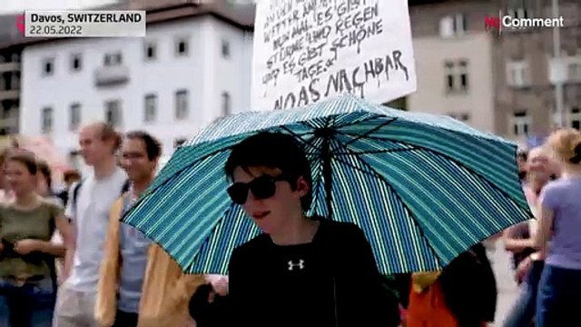 Climate change activists protest World Economic Forum in Davos
