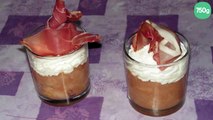 Verrine pomme/chèvre et jambon de parme