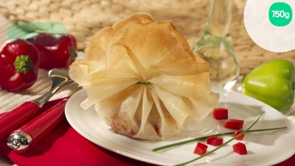 Aumônières de poulet caramélisé aux poivrons