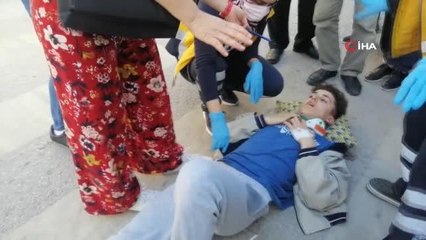 Motokuryenin çarptığı yaya epilepsi atağı geçirdi, olay yerinde panik yaşandı