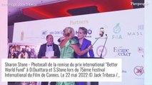 Cannes 2022 : Sharon Stone reçoit un prix et anime une vente aux enchères