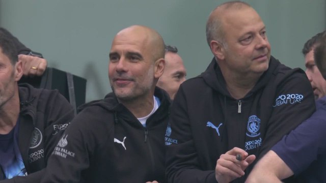 Pep Guardiola joins in as fans and players chant for Fernandinho
