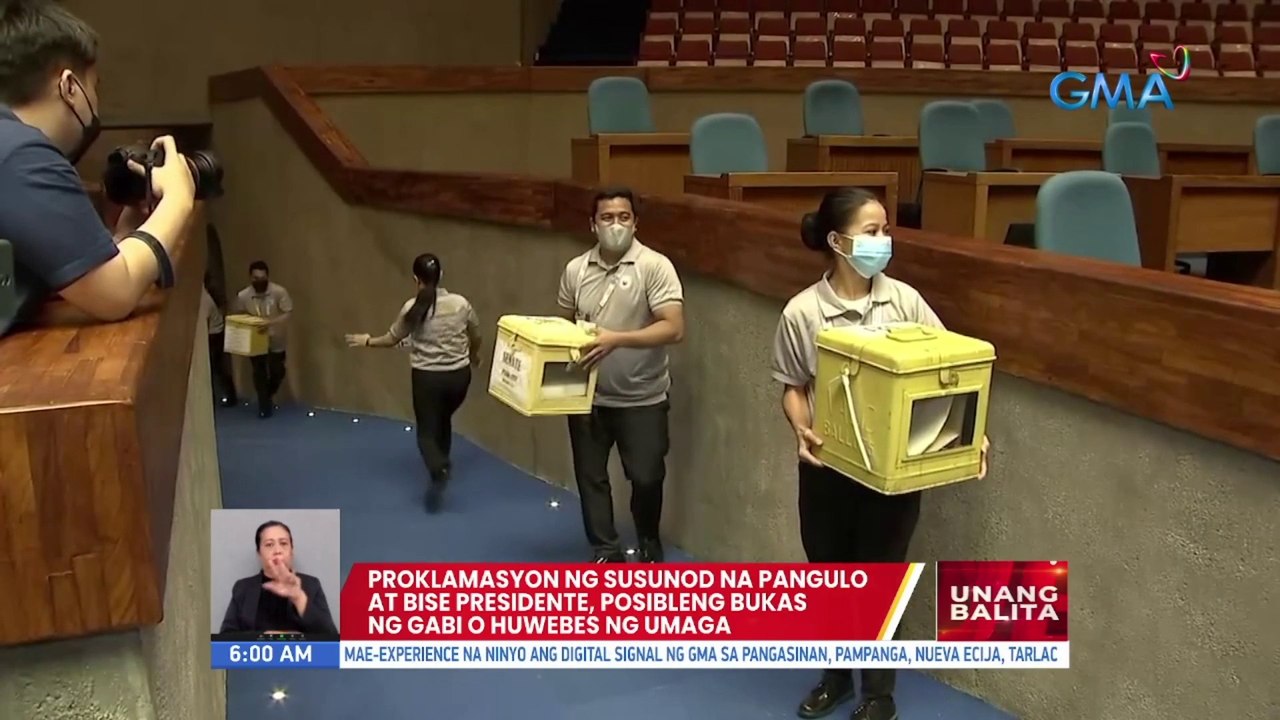 Proklamasyon ng susunod na pangulo at VP, posibleng bukas ng gabi o Huwebes ng umaga | UB