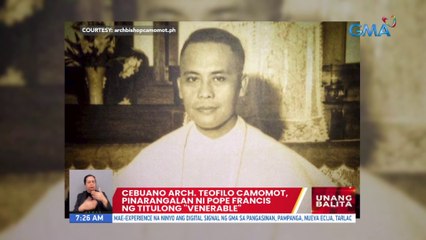 Cebuano Arch. Teofilo Camomot, pinarangalan ni Pope Francis ng titulong 'Venerable' | UB