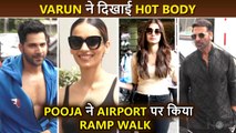 Varun Dhawan Shows Washboard Abs, Manushi Looks Dull, Pooja's Ramp Walk At Airport After Cannes 2022