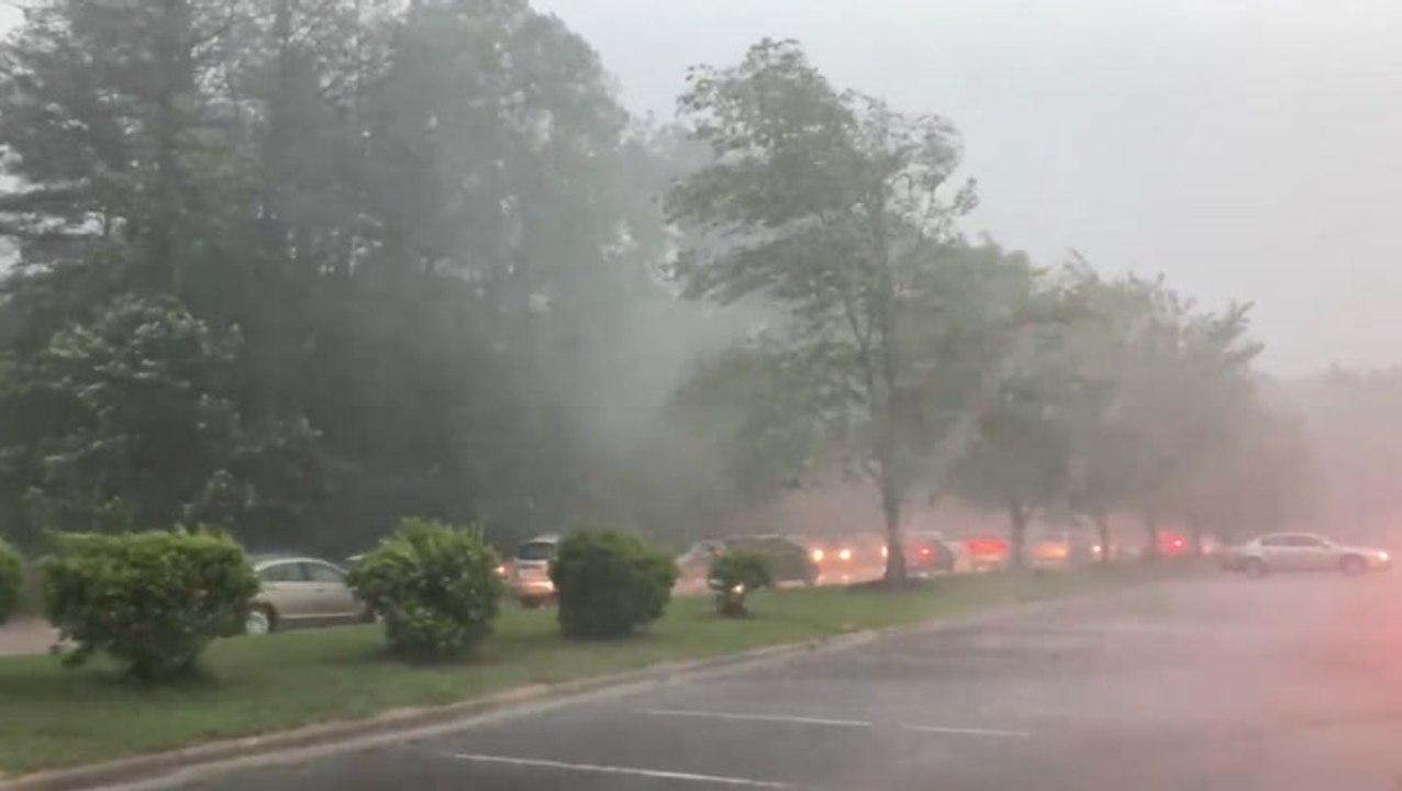 Thunderstorms sweep across the Southeast