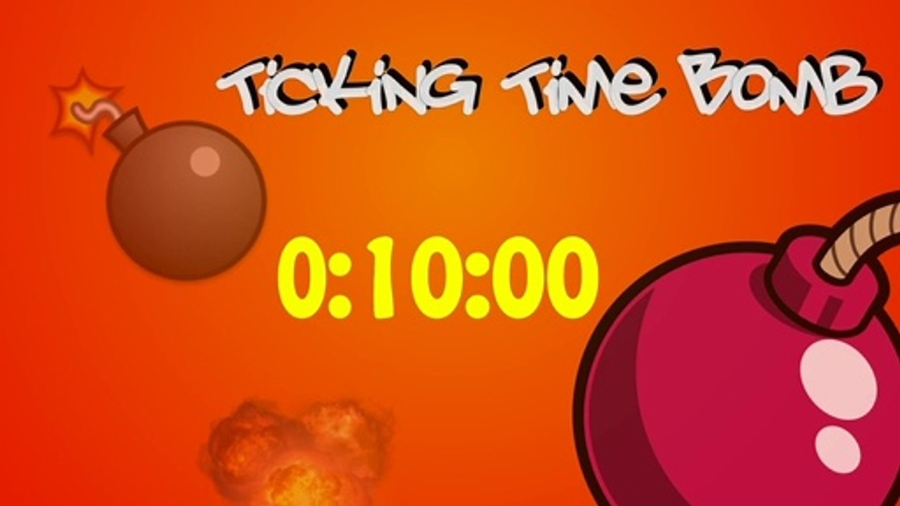 10 Minute Timer & Stop Watch with Explosion - Ticking Time Bomb