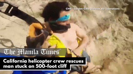 California helicopter crew rescues man stuck on 500-foot cliff