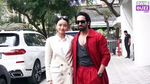 Ayushmann Khurrana & Andrea Kevichüsa Promoting The Film Anek Outside T-series Office