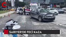 Sarıyer'de feci kaza: Ters yönden gelen motosikletli otomobil ile kafa kafaya çarpıştı