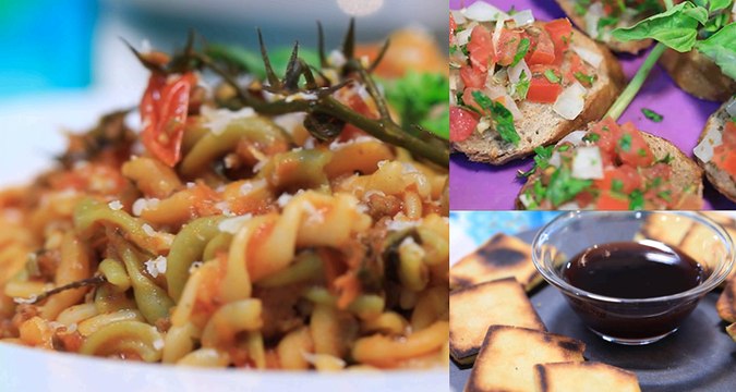 Pâtes à la bolognaise, Salade bruschetta, Kros (galette de semoule) - Koujinetna Haka EP 01