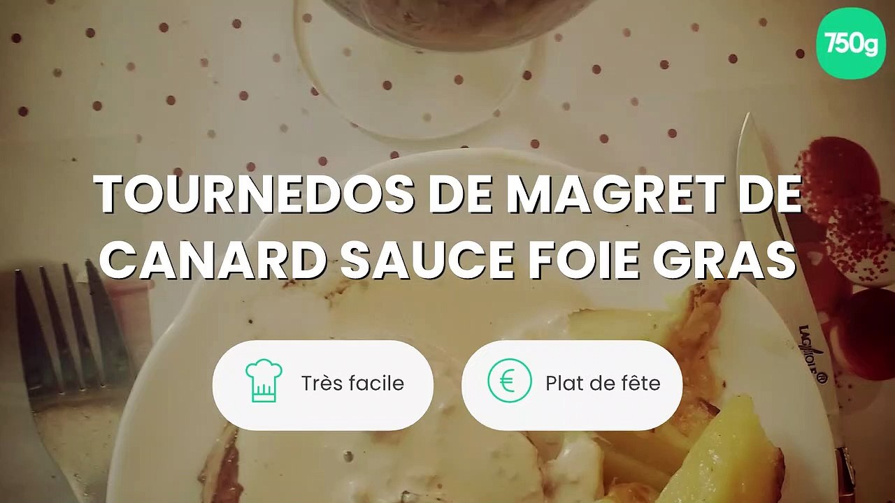 Tournedos de magret de canard sauce foie gras