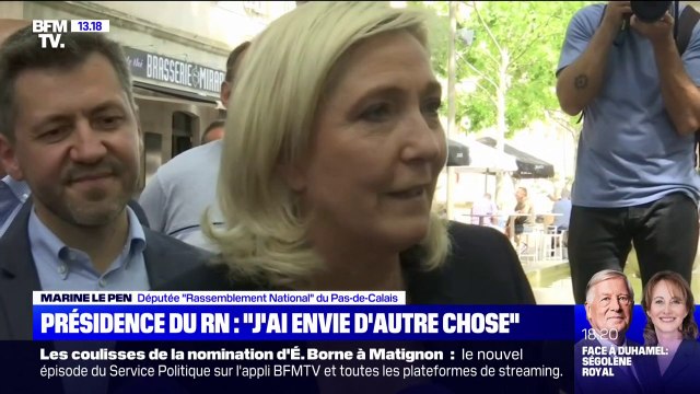 Présidence du RN: Marine Le Pen souhaite mettre [son] énergie dans la présidence du groupe à l'Assemblée nationale