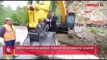 HES'in su borusu patladı; heyelan ve su taşkınlar yaşandı