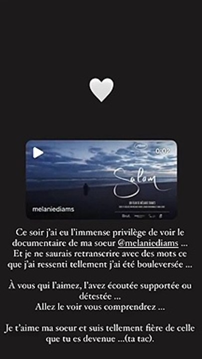 Vitaa s'exprime sur Instagram au sujet de "Salam", le documentaire de Diam's attendu au festival de Cannes