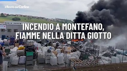 Download Video: Incendio a Montefano, fiamme nella ditta Giotto