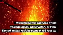 Must See! Mt. Etna Erupts Once Again, Sending Gorgeous Red Lava Into the Night Sky