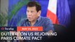 Outraged Duterte unaware of US rejoining Paris climate pact