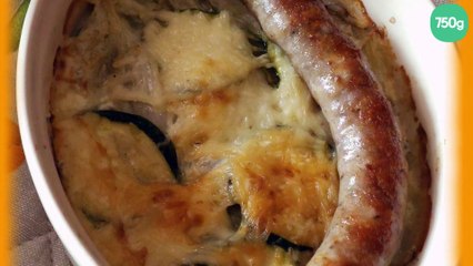 Chipolatas et son gratin endives et courgettes