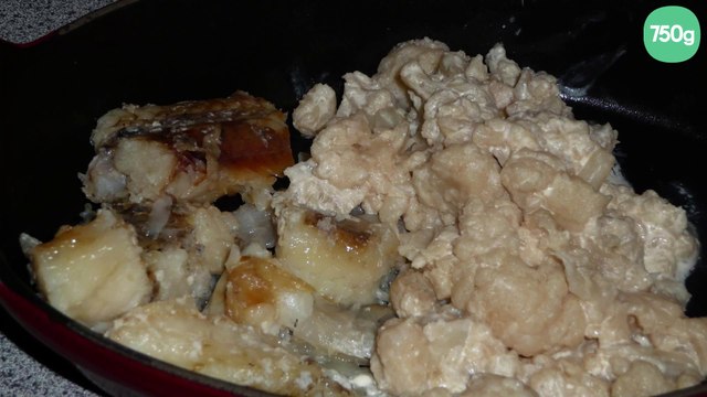 Queues de lotte et son choux fleurs à la crème