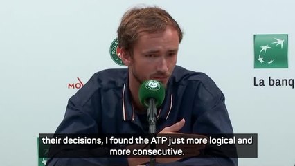 ATP's decision to strip Wimbledon ranking points 'very logical' - Medvedev