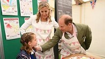 'Getting into Jubilee spirit!' Sophie and Edward make pizzas during adorable school trip