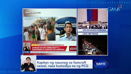 Kapitan ng nasunog na fastcraft vessel, nasa kustodiya na ng PCG | Saksi