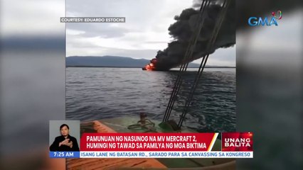 Pamunuan ng nasunog na MV Mercraft 2, humingi ng tawad sa pamilya ng mga biktima | UB