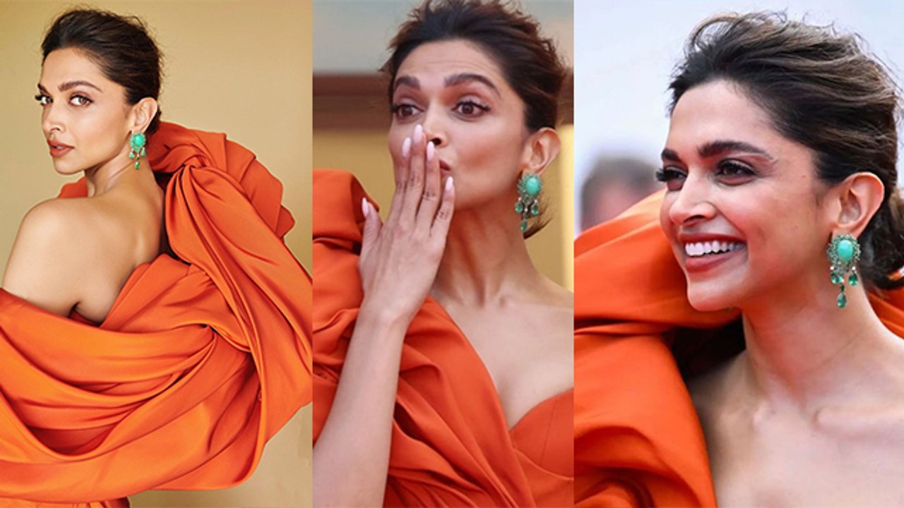 Cannes 2022 Deepika Padukone Orange Dress Red Carpet Look Troll